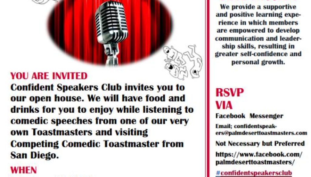 Palm Desert Toastmasters Club Open House