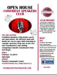 Palm Desert Toastmasters Club Open House